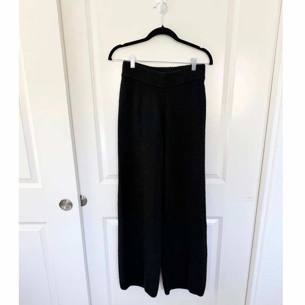 Alo Yoga Wool Cashmere High-Waist New Class Wide Leg Pant Black Small - Picture 2 of 6